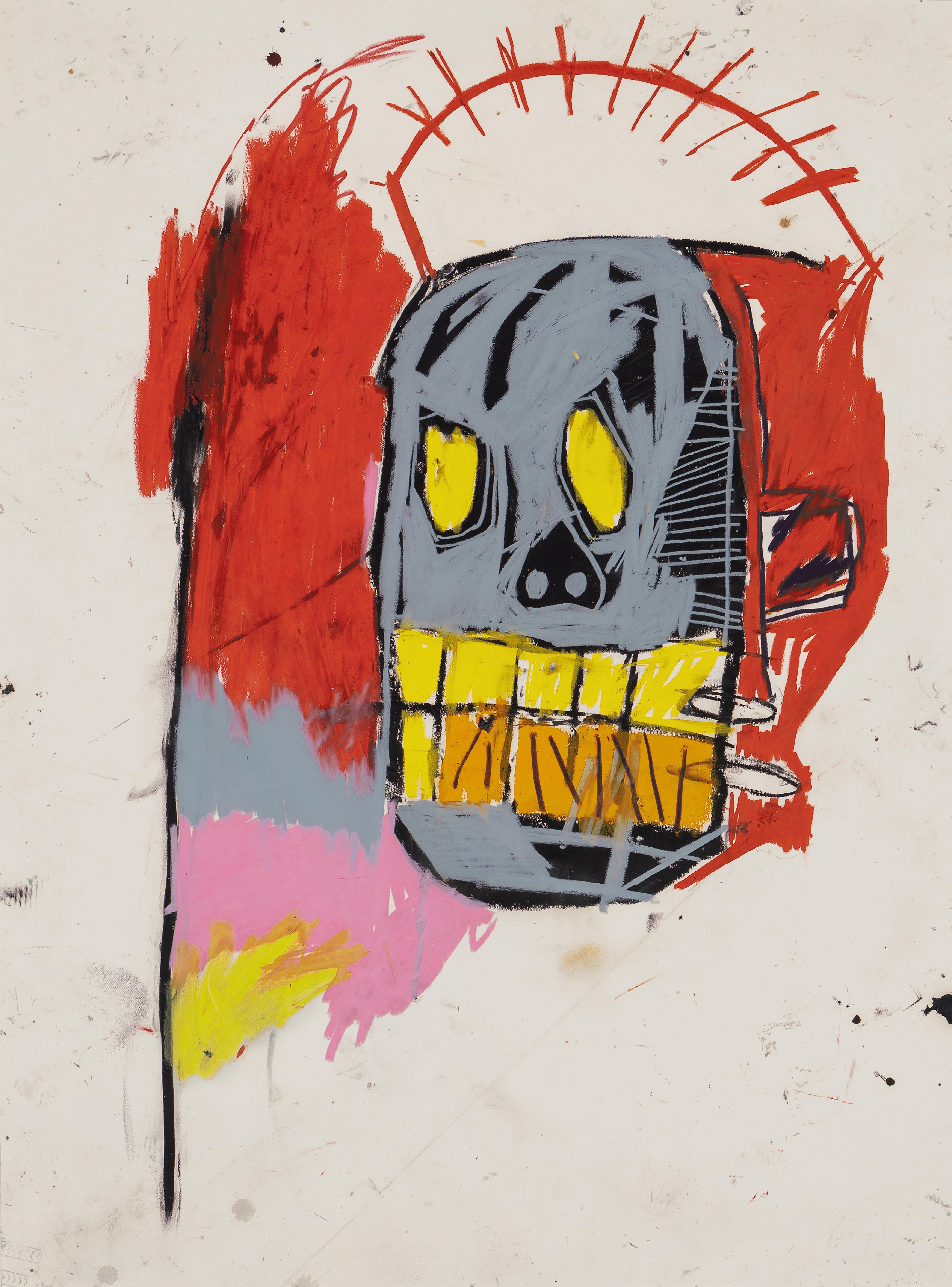 Jean Michel Basquiat drawing of head