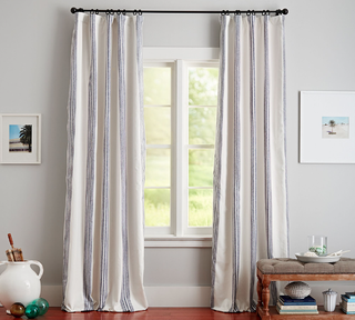 Pottery Barn striped curtains