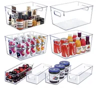 SKTEET 8-Pack Clear Storage Bins SKTEET 8-Pack Clear Storage Bins