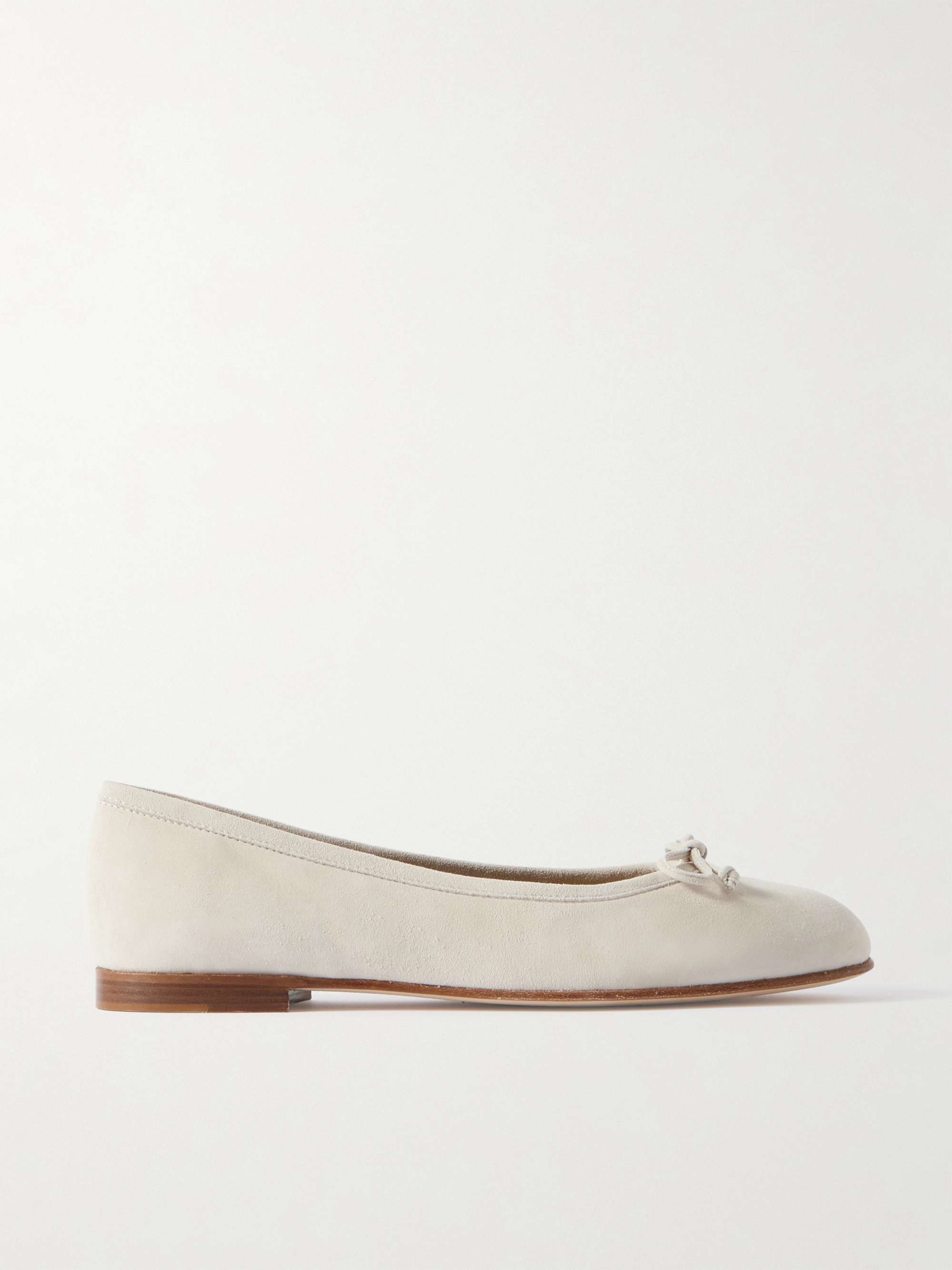 Veralli Bow-Detailed Suede Ballet Flats