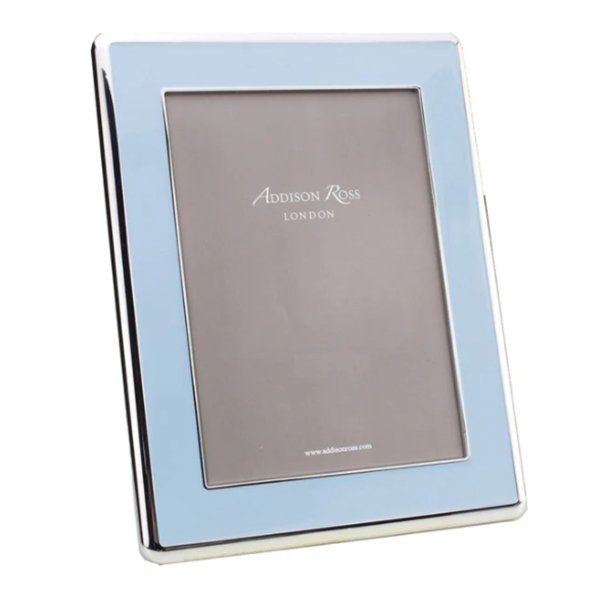 Powder Blue Enamel &amp;amp; Silver Curve Frame