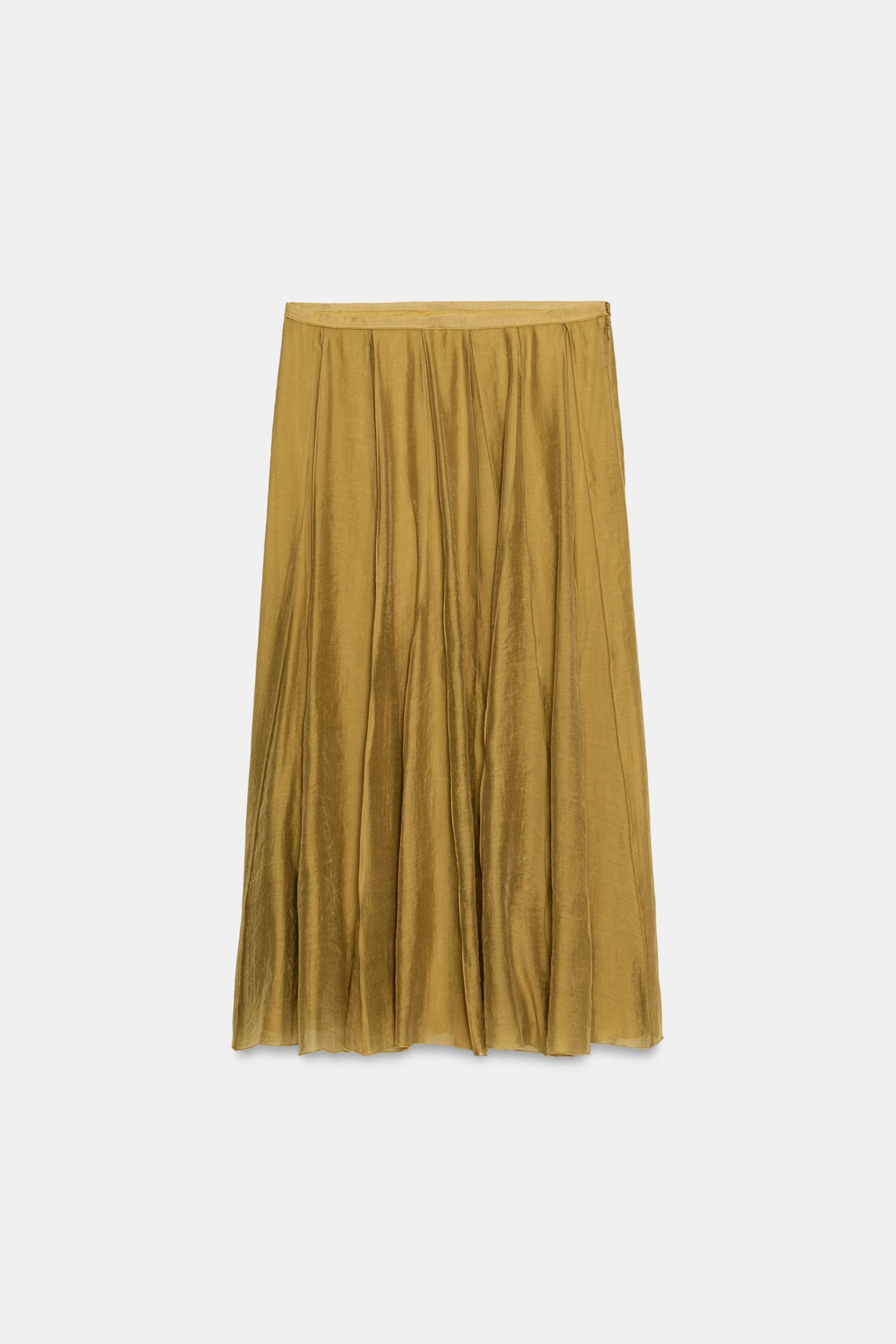 Flowy Combination Skirt Zw Collection - Oyster-White - Xs