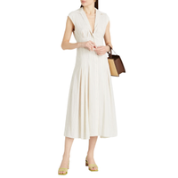 Sandro Andrina Pleated Striped Shantung Midi Dress, was £299 now £179 | The Outnet