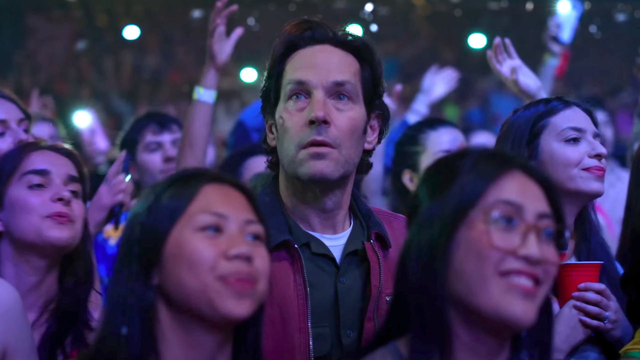 Paul Rudd at a concert in Power Ballad