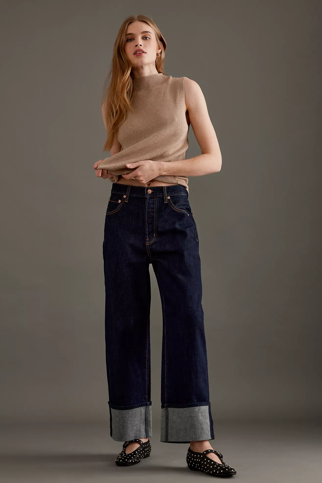 Pistola Ryder High-Rise Cuffed Straight-Leg Jeans