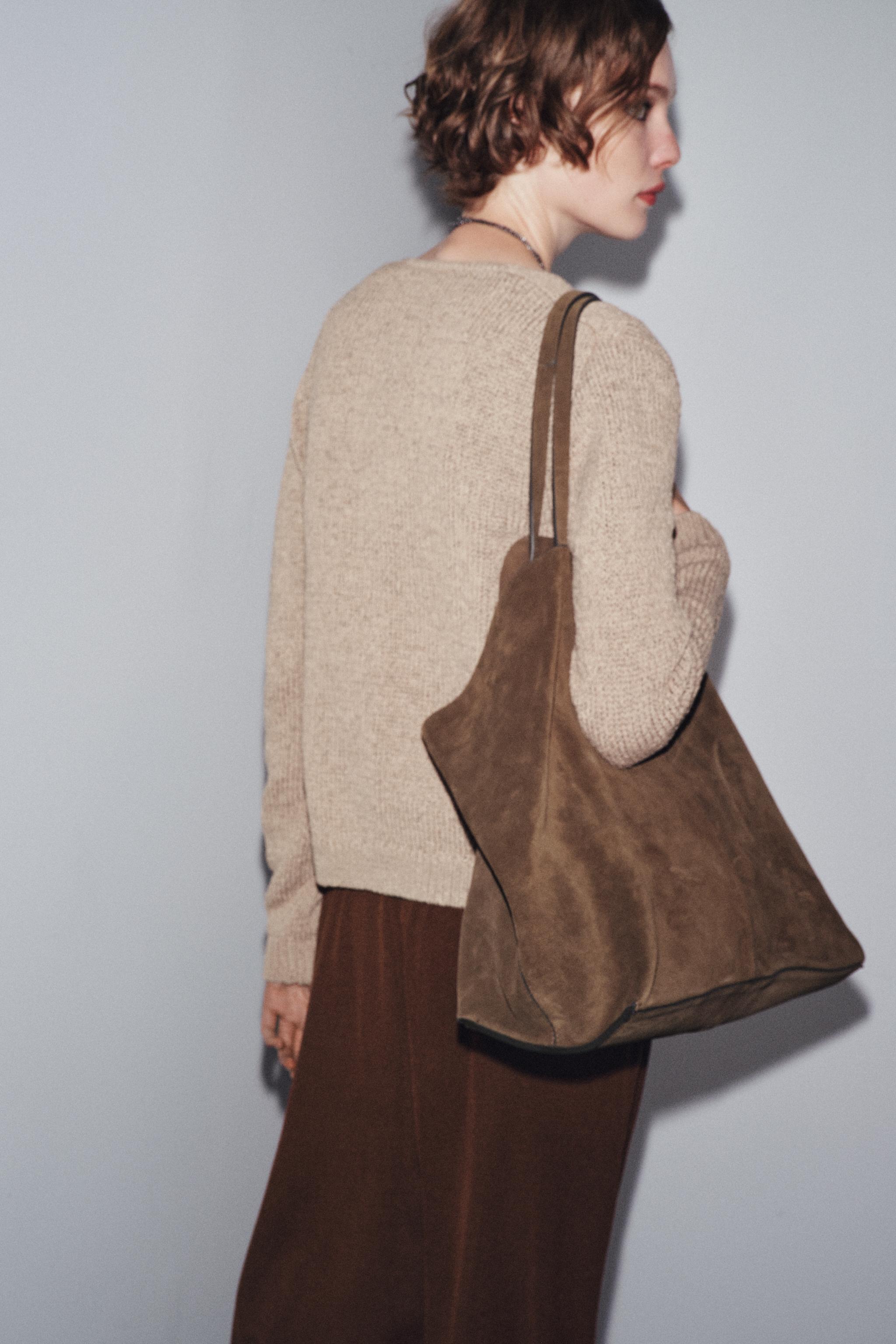 Maxi Split Leather Shopper Bag