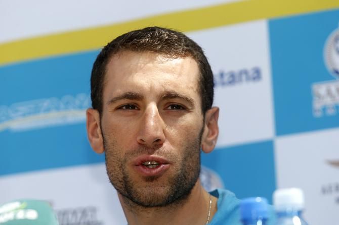 Vincenzo Nibali at the Astana press conference on the Tour de France rest day