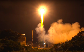 An Arianespace Soyuz rocket lifts off from the Guiana Space Center in Kourou, French Guiana, to deliver the European weather satellite MetOp-C into orbit on Nov. 6, 2018.