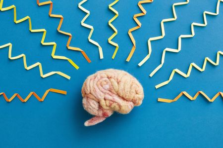 rendering of a brain illustrating the concept of anxiety