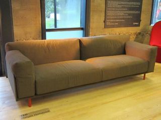 A long grey sofa