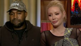 Kanye West and Iggy Azalea split image