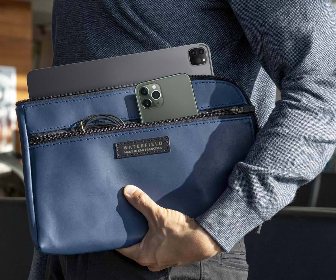 Waterfield Designs Blue Leather Air Caddy Ipad Pro Magic Keyboard