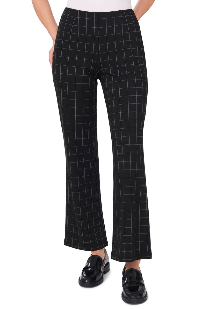 Windowpane Ponte Straight Leg Pants