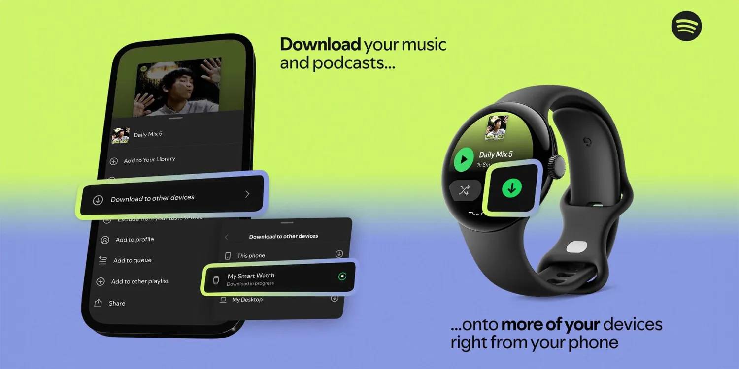 Downloading a Spotify playlist to an Android smartwatch through the Spotify mobile app