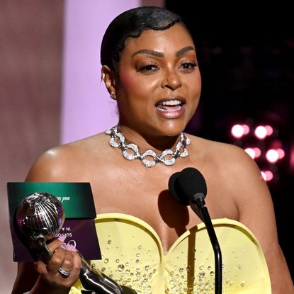 Taraji P. Henson on stage at the 2024 NAACP Awards