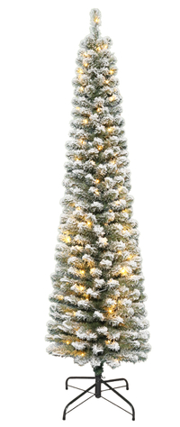 6.5ft Slim Flocked Alaskan Pine Christmas Tree - £49.99 (Save 29%) | The Range