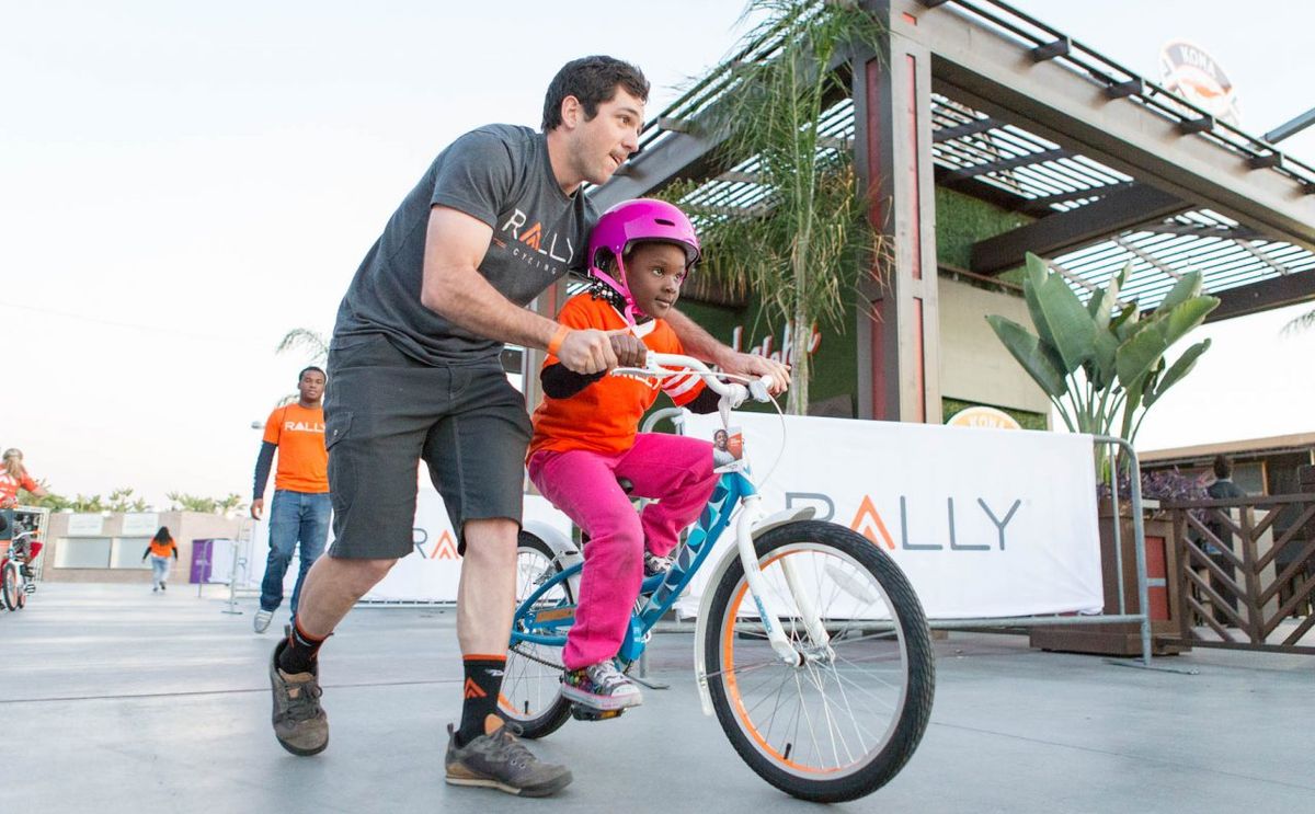 Rally Cycling's Ty Magner helps get this bike ride started