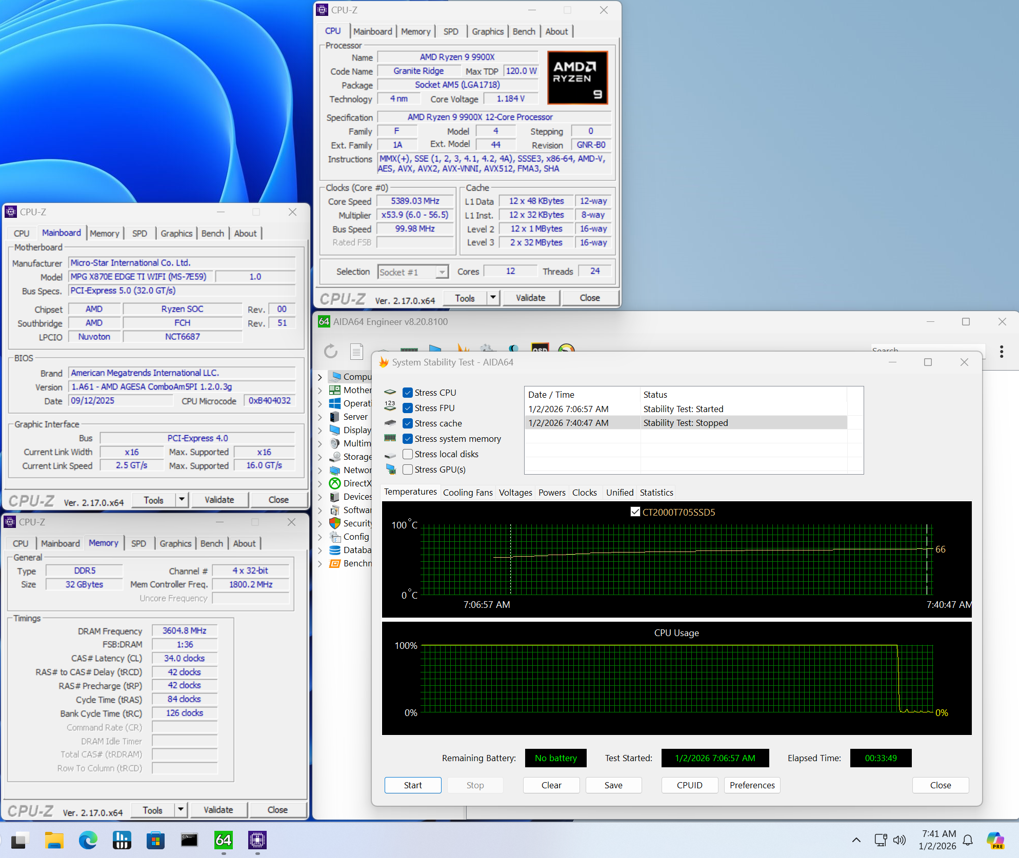 MSI MPG X870E Edge Ti Wifi - Overclocking