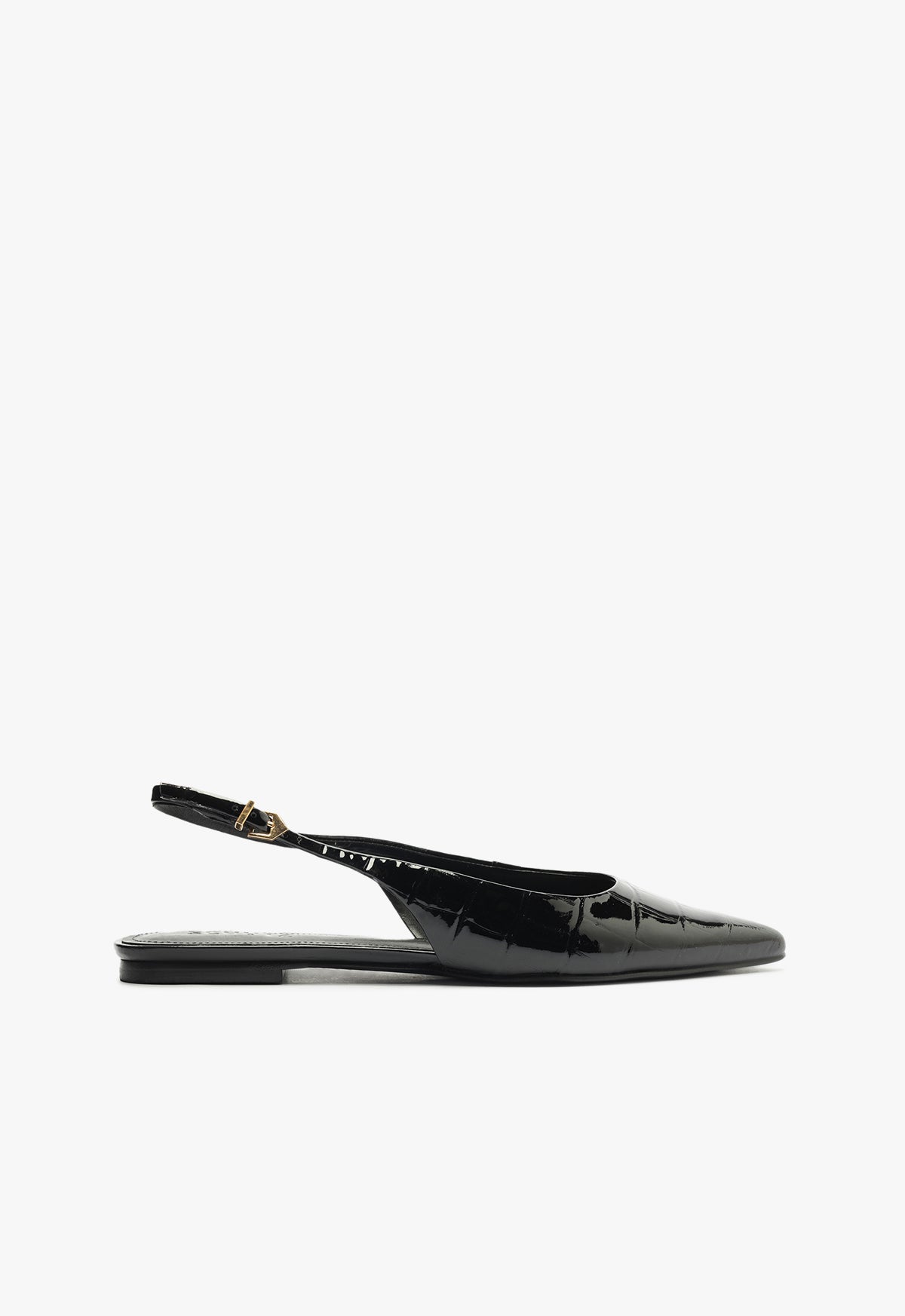Paola Ballet Flat - 5 / Black / Croc