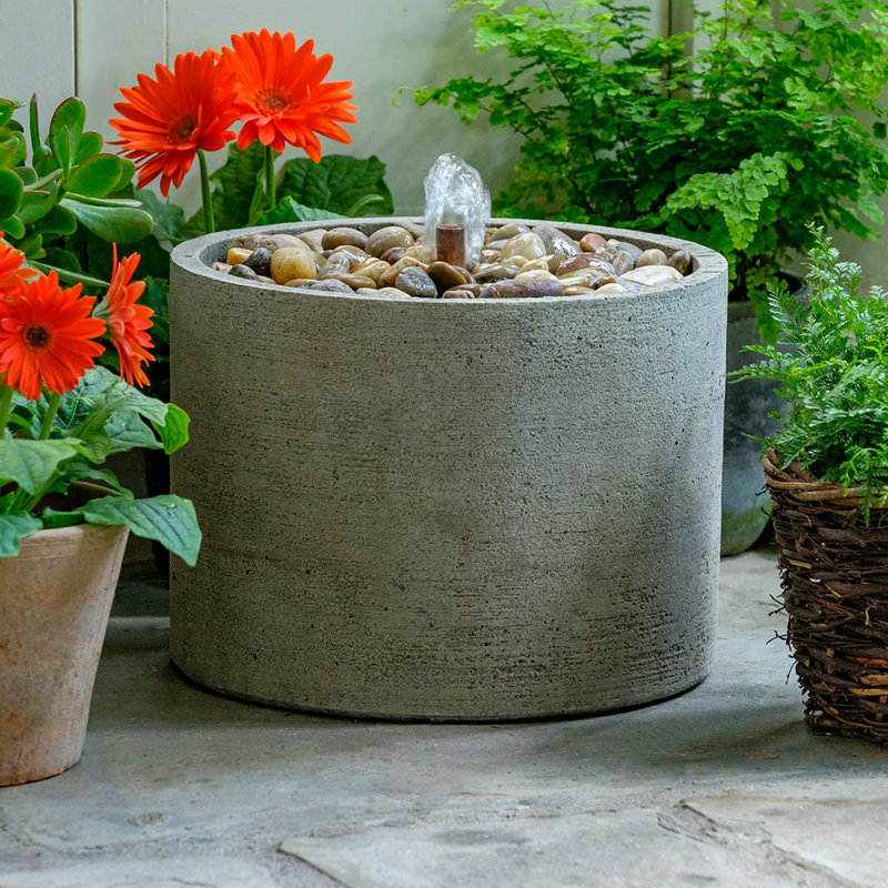 August Grove&amp;reg; Evita Concrete Pebble Fountain | Wayfair