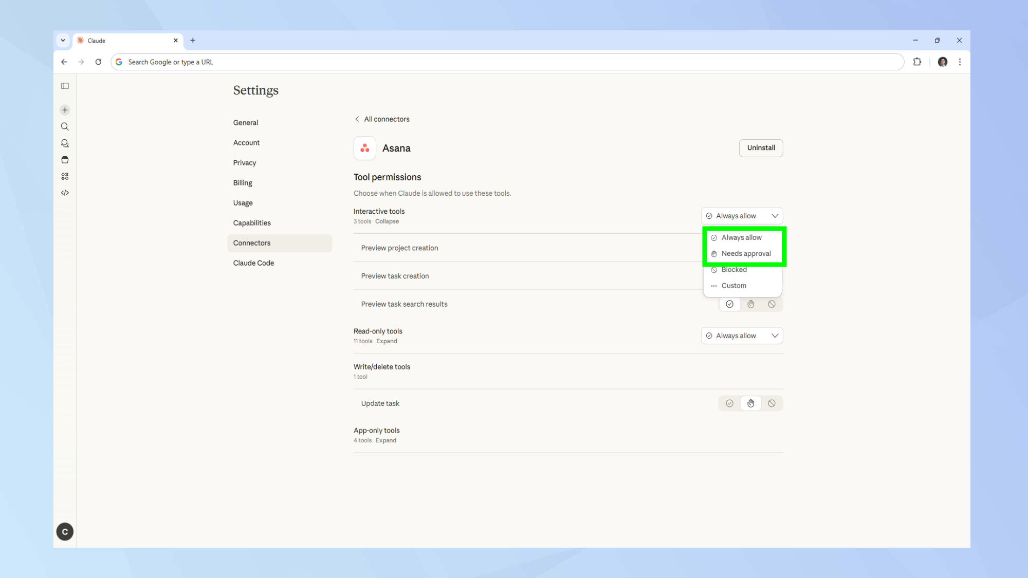 Claude approval confirmation