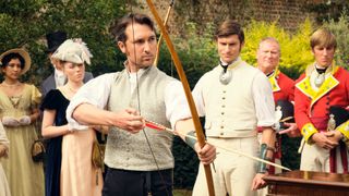 TV Tonight Colonel Lennox draws a bow at the Sanditon garden party