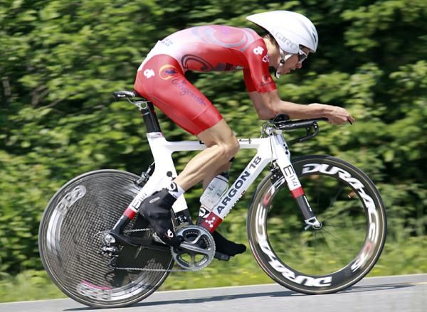 Red jersey and best young rider David Boily (SpiderTech-Planet Energy).