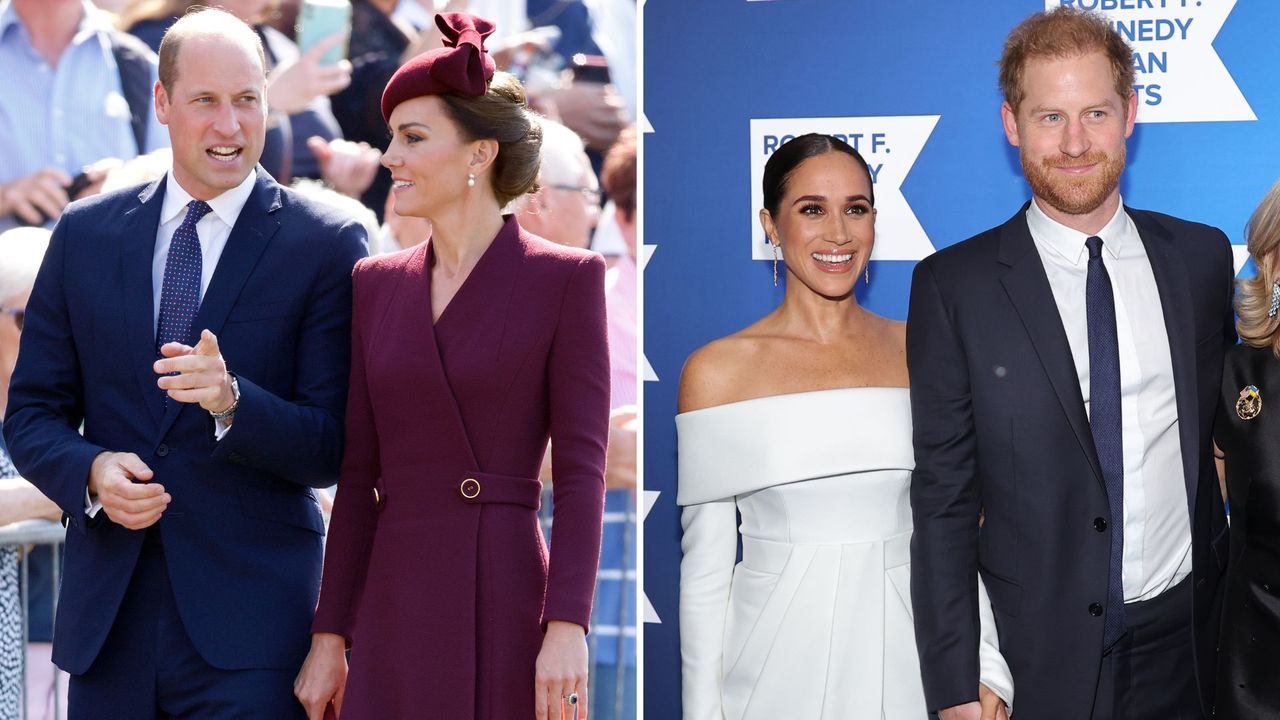 Prince William and Kate &quot;unlikely&quot; to &quot;make peace&quot; with the Sussexes &quot;soon&quot;. Seen here are Prince William and the Princess of Wales and the Duke and Duchess of Sussex