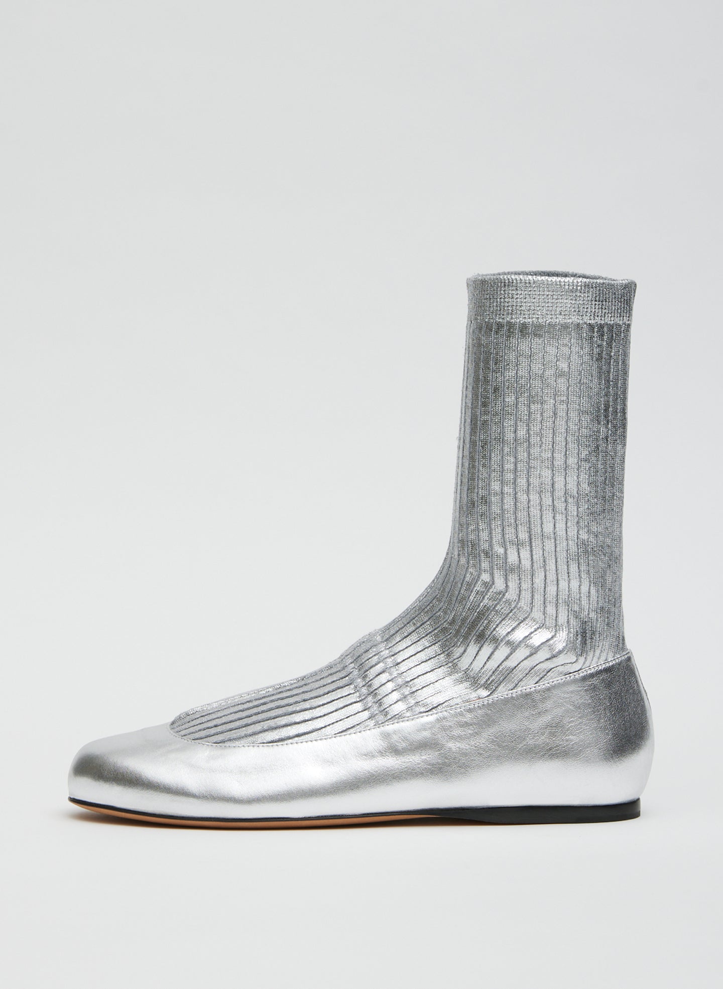 Borg Metallic Sock Shoe - Silver / 35 / Sw24bo2118