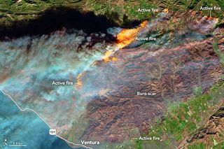 Sentinel-2 View of Southern California Wildfires