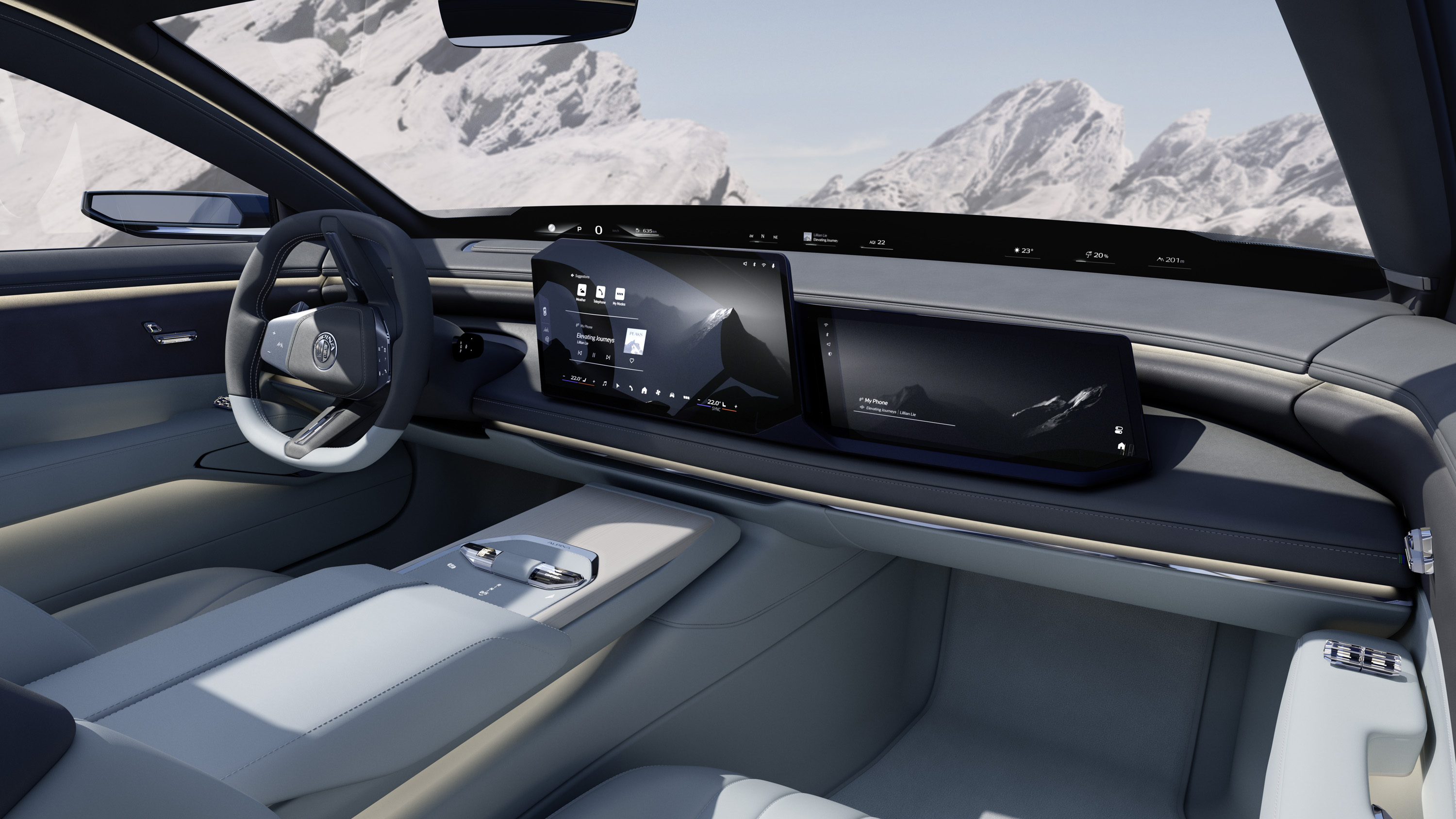 The front cabin of the Vision BMW Alpina