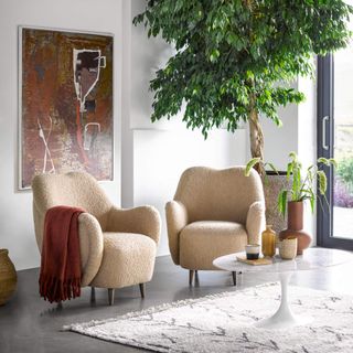 Sofa.com ginger armchairs in champagne luxe boucle