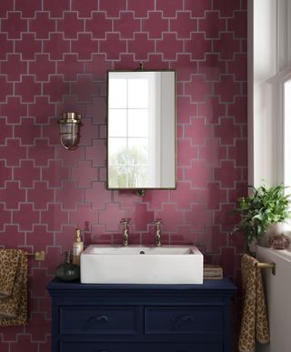 Topps Tiles Cliq Hot Pink bathroom wall tiles