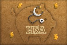 rendering of a piggy bank with the word HSA and a stethoscope on it