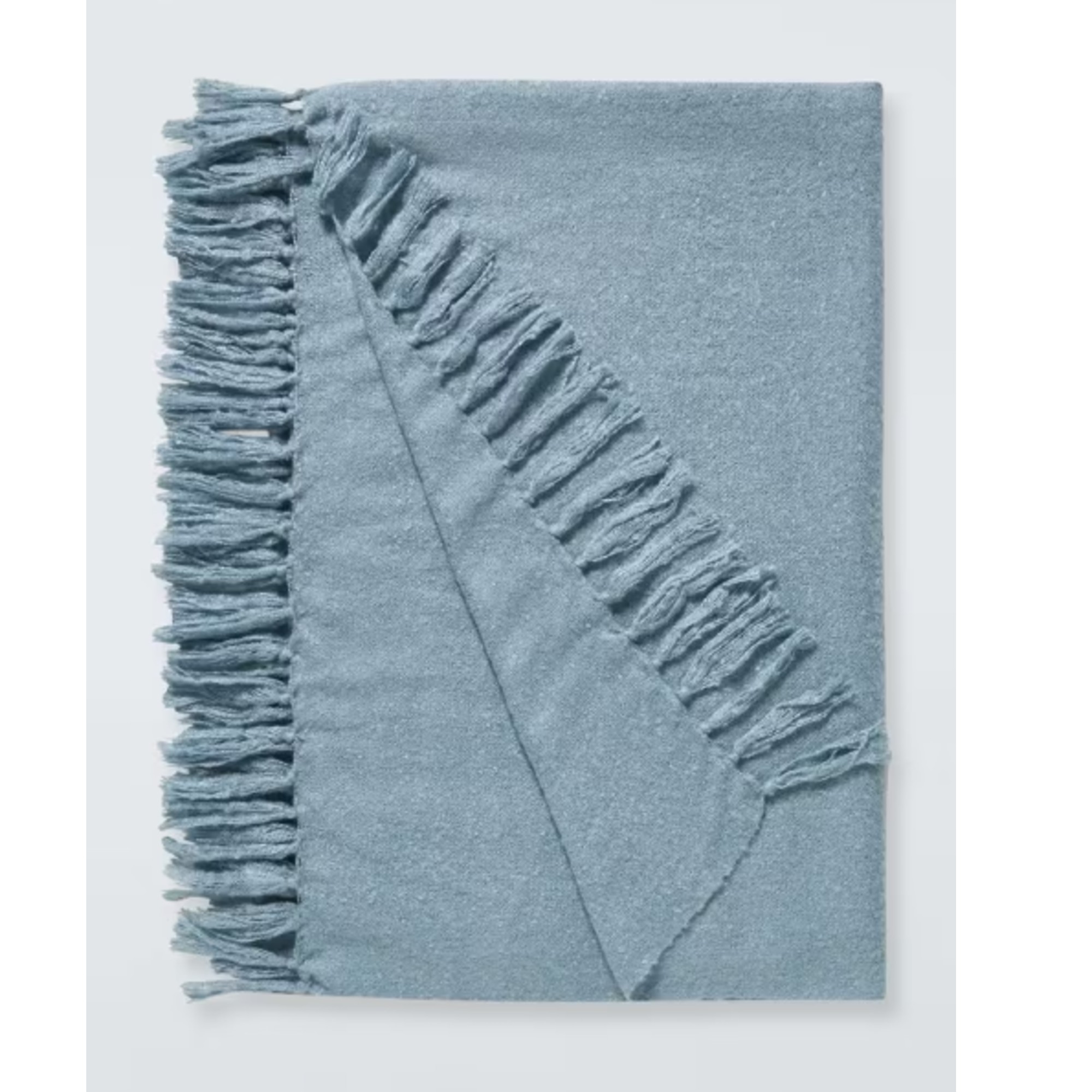 John Lewis Anyday Charlotte Boucl&amp;eacute; Throw, Lake Blue