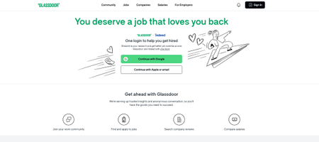 Website screenshot of Glassdoor (September, 2026)