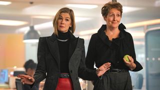 (L-R) Rosamund Pike as Alex Fox and Fiona Shaw as Felicity Chase in "Ladies First."