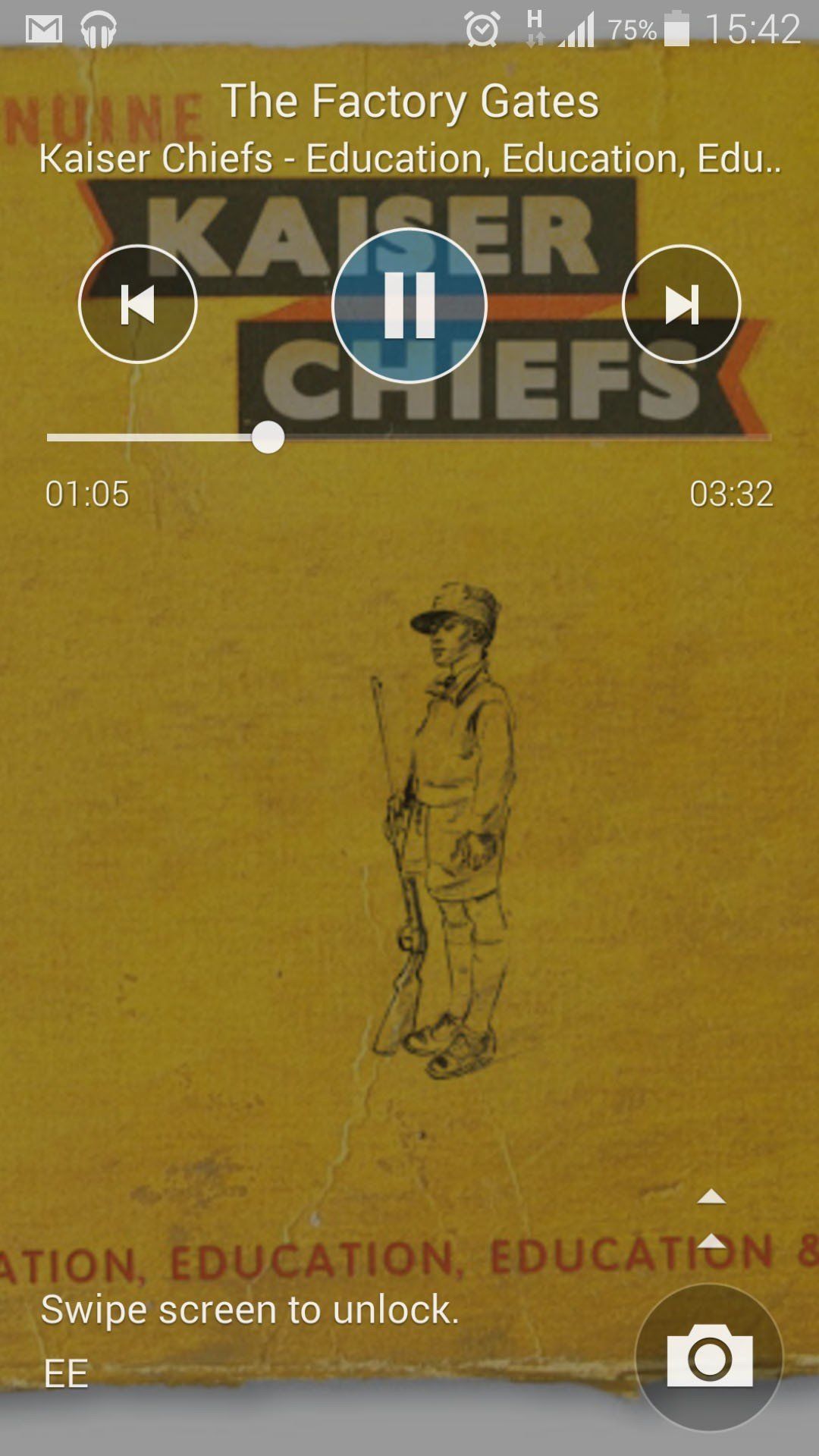 Samsung Galaxy S5 lock screen music controls
