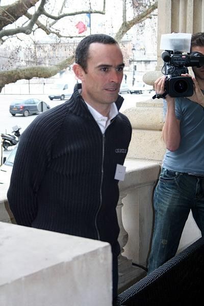 St&eacute;phane Aug&eacute; poses for the cameras