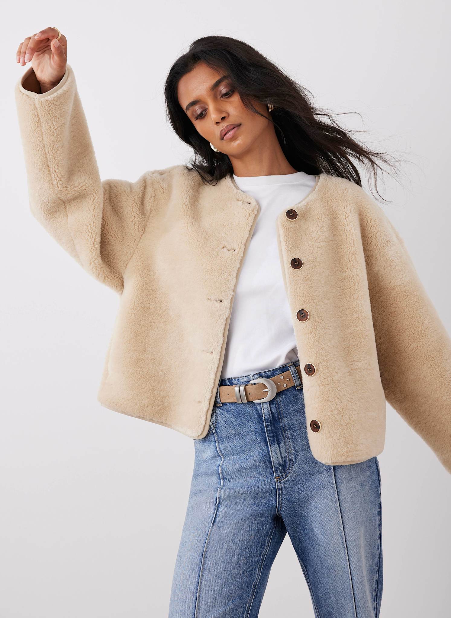 Tan Borg Collarless Jacket