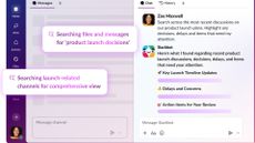 A product image of the AI-powered Slackbot summarizing a product launch channel to identify updates, delays, and concerns alongside action items.