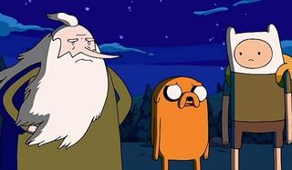 Adventure Time Jake and Finn looking pretty down at night