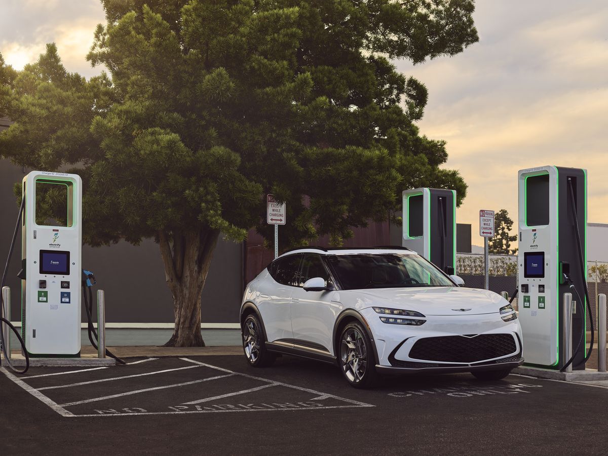 Genesis Gv60 At An Electric Charger