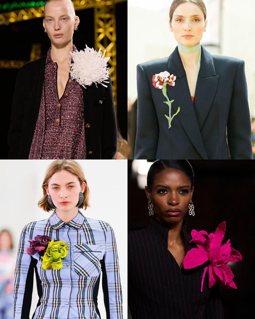 aw26 accessory trends - flower brooches