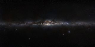 A panoramic image shows the Milky Way, our home galaxy.