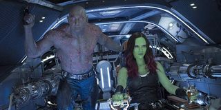 Drax the Destroyer and Gamora in Guardians of the Galaxy Vol. 2