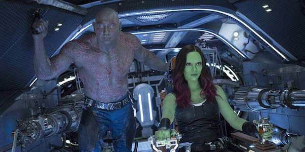 Drax the Destroyer and Gamora in Guardians of the Galaxy Vol. 2