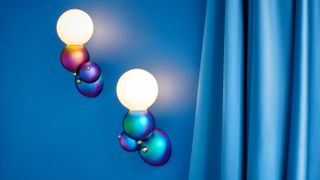 Rosie Li bulbous, iridescent lighting designs, shown at New York Design Week 2024