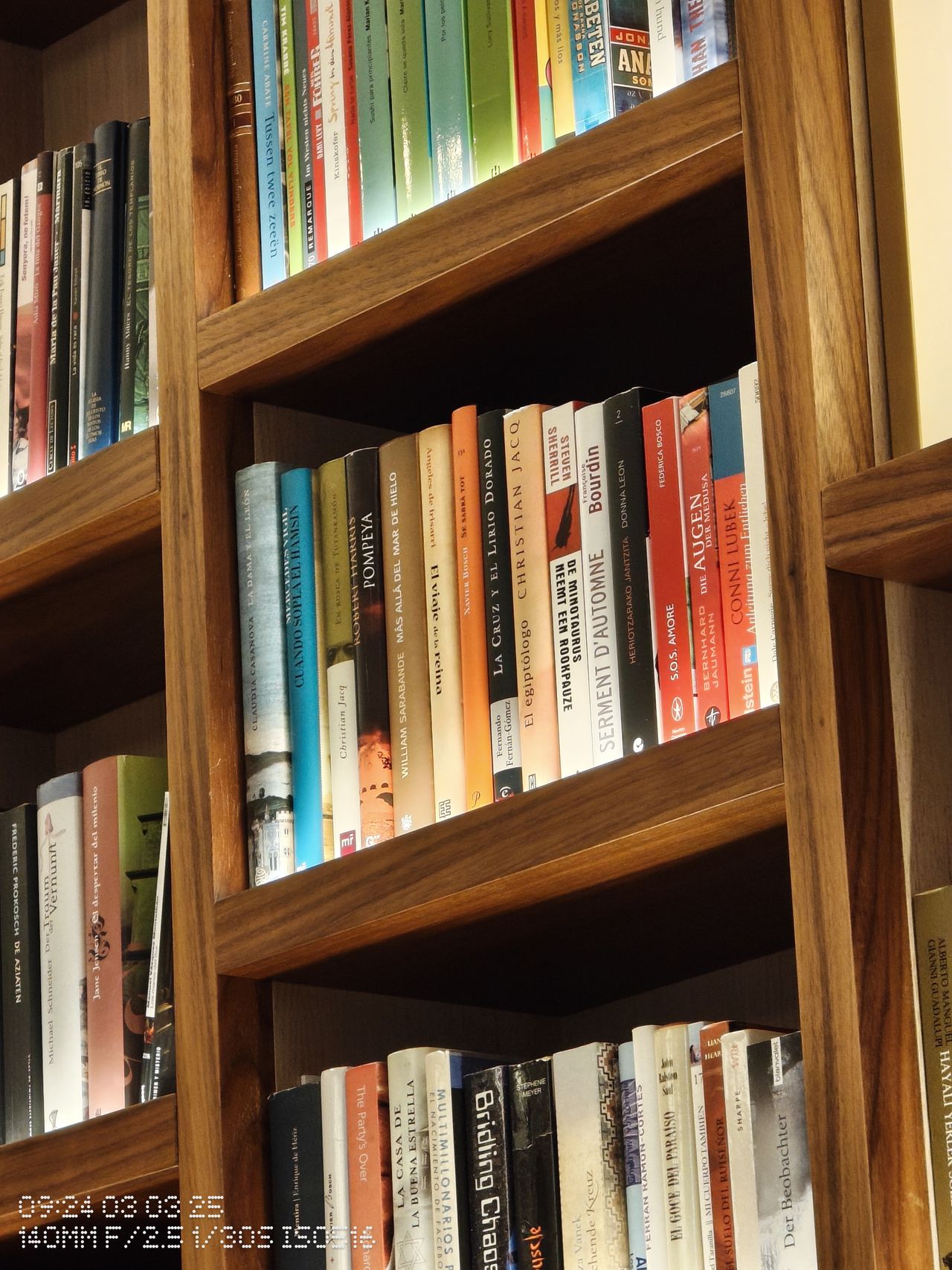 Book shelves filled with books