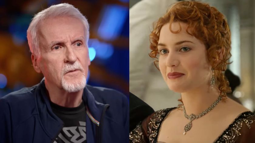 James Cameron and Kate Winslet in a side-by-side photo.
